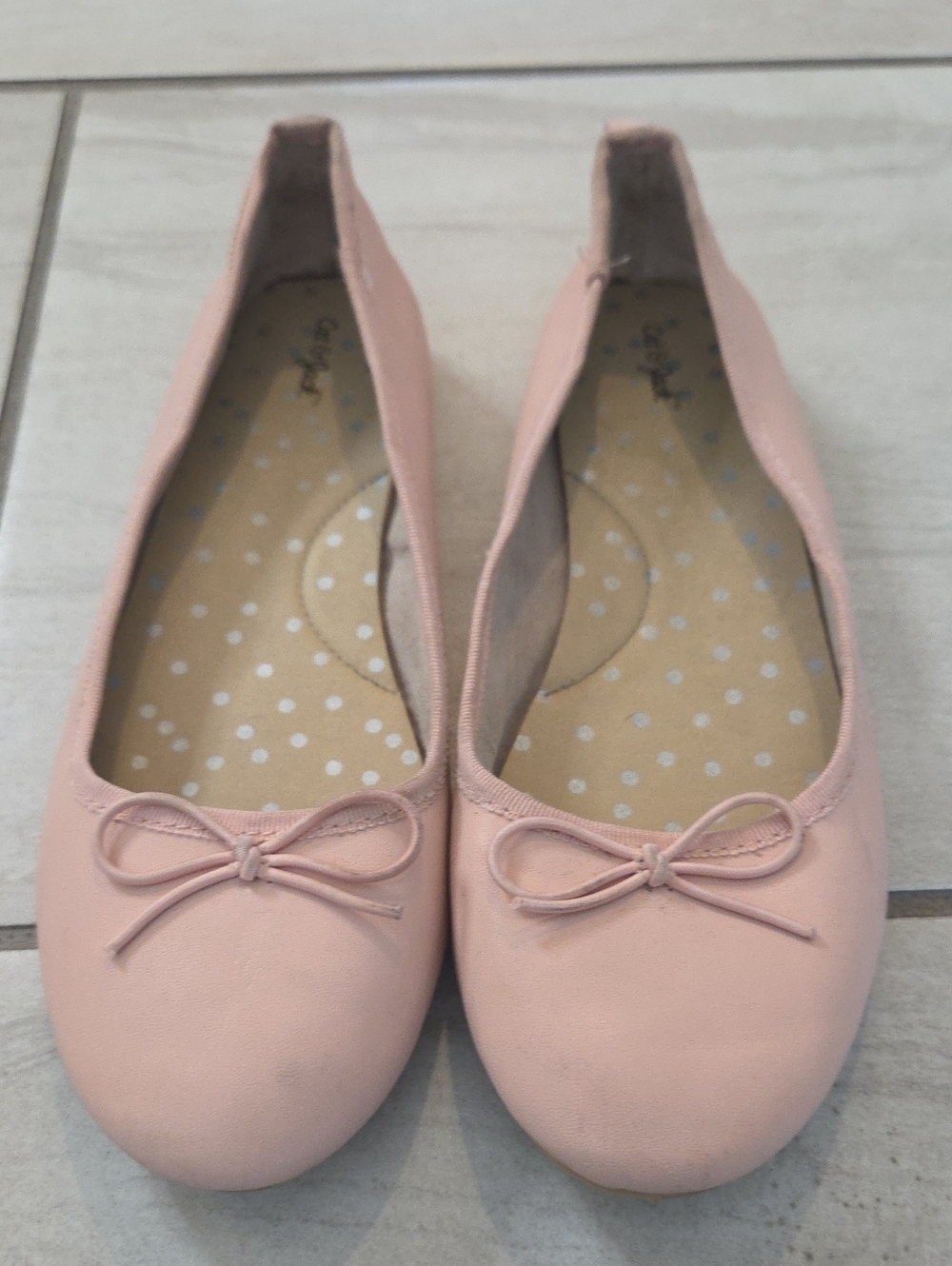 Cat & Jack Girls' Pale Pink Ballet Flats with Bow Size 5